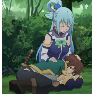 😊 Aqua KonoSuba Anime, Konosuba, Aqua, Kazuma, Isekai, Comedia whatsapp sticker