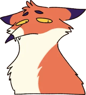 😔 キツネ, 動物, 漫画, キャラクター, イラスト, 可愛い, オレンジ, 白 telegram sticker