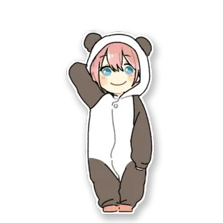 😊 cute, anime, panda, onesie, cartoon, character, adorable telegram sticker