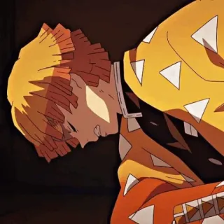 👺 Zenitsu Agatsuma Demon Slayer 애니메이션, 귀멸의 칼날, 젠이츠, 울음, 캐릭터 telegram sticker