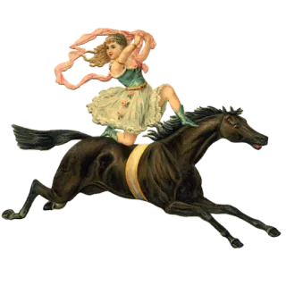🐎 cavallo, donna, equestre, vintage, equitazione, animale whatsapp sticker