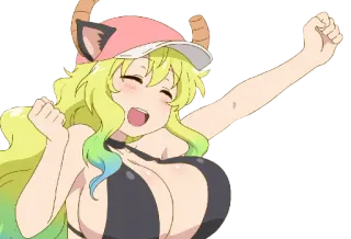 😃 Lucoa Miss Kobayashi's Dragon Maid Anime, Draak, Meisje, Kawaii, Fanart, Waifu whatsapp sticker