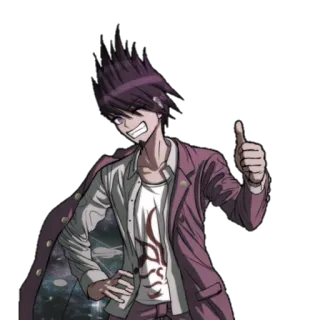 😁 Kaito Momota Danganronpa V3: Killing Harmony Anime, Gra wideo, Kciuk w górę, Danganronpa, Kaito Momota whatsapp sticker