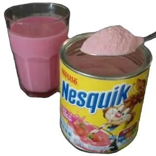 🫥 Nesquik Nesquik, chocolate milk, milk, drink, beverage, food, powder telegram sticker