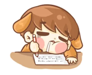 🙄 studying, sleepy, tired, cartoon, anime, writing, exhausted telegram sticker