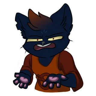 😾 Mae Borowski Night in the Woods Night in the Woods, Mae Borowski, kucing, game indie, kartun, video game, karakter telegram sticker