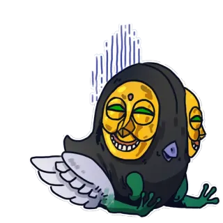 😰 máscara, personagem, ilustração, arte, fantasia, criatura telegram sticker