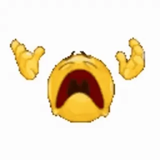 🔗 emoji, płacz, smutny, emocjonalny, żółty, dłonie, twarz, zły whatsapp sticker