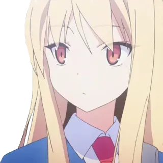 😶 Anime, Dziewczyna, blondynka, mundurek szkolny telegram sticker
