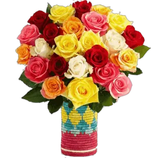 🌹 flowers, roses, bouquet, floral, vase, colorful whatsapp sticker