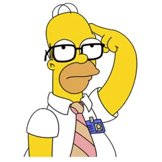 😓 Homer Simpson The Simpsons Homer, Simpson, Cartoon, Brille, Nerd, Schlau telegram sticker