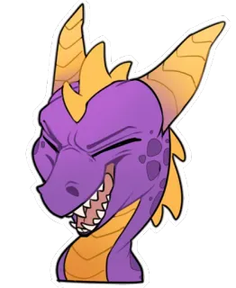 😆 Spyro drago, Spyro, cartone animato, videogioco, viola, personaggio whatsapp sticker