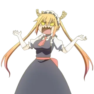 😡 Tohru Miss Kobayashi's Dragon Maid Аниме, Дракон, Горничная, Тору, Смешной, Мультфильм telegram sticker