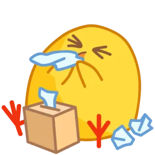 😩 sick, illness, cold, flu, sneeze, tissue, emoji telegram sticker