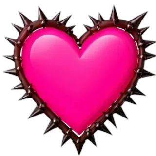❤️ trái tim, gai, tình yêu, ngầu, tối, hồng, biểu tượng cảm xúc whatsapp sticker