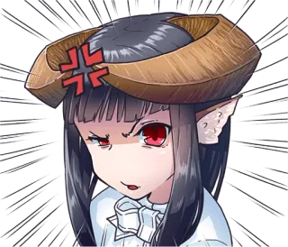 😠 Anime, Manga, Elfo, Arrabbiato, Carino, Personaggio telegram sticker
