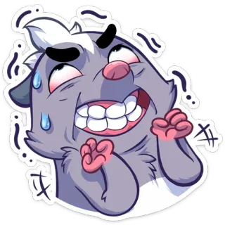 😅 Cartone animato, Divertente, Sticker, Preoccupato, Ansioso, Sudore, Espressione telegram sticker
