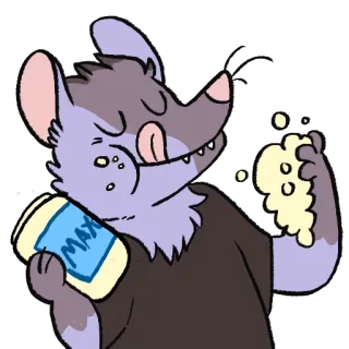 🥚 MAX dibujos animados, rata, contenedor, comiendo, lindo, animal whatsapp sticker
