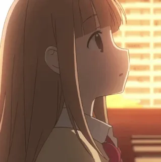 🥕 Anime Mädchen, Schuluniform, Seitenprofil, süß, Cartoon, Porträt whatsapp sticker
