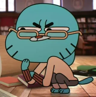 🧐 Gumball Watterson The Amazing World of Gumball kucing, kartun, kacamata, pintar, mahasiswa telegram sticker