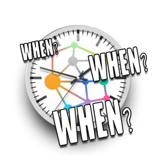 ❓ WHEN? pregunta, tiempo, reloj, preguntando, horario, cuándo, programación telegram sticker