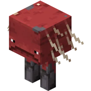🌡 Strider Minecraft jeu vidéo, strider, minecraft, rouge, mob whatsapp sticker