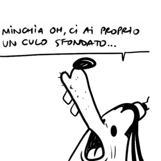 ☘️ MINCHIA OH, CI AI PROPRIO UN CULO SFONDATO... desenho animado, cachorro, ofensivo, italiano, gíria, palavrões telegram sticker