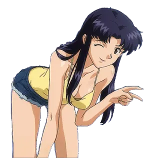 ✌️ Misato Katsuragi Neon Genesis Evangelion Anime, Frau, Cartoon, Misato, Evangelion, Charakter telegram sticker