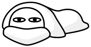 😴 Cartone animato, Bianco, Personaggio, Blob, Occhi, Semplice telegram sticker