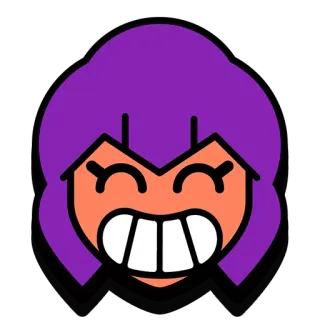 😄 Shelly Brawl Stars 电子游戏, 荒野乱斗, 雪莉, 角色 telegram sticker