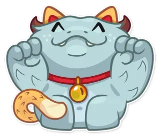 ✊ gatto, mostro, carino, animale, cartone animato, adesivo whatsapp sticker
