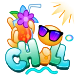 😌 CHILL chillig, Sommer, entspannen, Urlaub, Emoji, Sonne, tropisch whatsapp sticker
