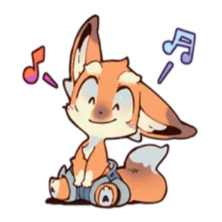 🎧 vos, koptelefoon, muziek, cartoon, schattig, sticker, dier telegram sticker