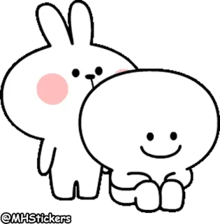 😔 @MHStickers coniglio, personaggio, adesivo, carino, cartone animato telegram sticker