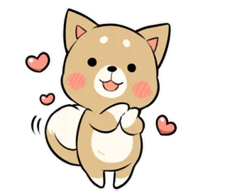 😍 собака, милый, животное, сердце, любовь, каваи, щенок, сиба ину telegram sticker
