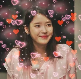 💘 IU IU, K-pop, Cantante, Attrice, Cuori, Coreano, Celebrità, Lee Ji-eun telegram sticker