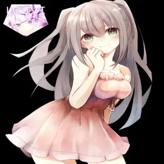 😊 Anime, Mädchen, Süß, Cartoon, Illustration, Digitale Kunst whatsapp sticker