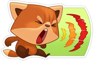 😡 wütend, Cartoon, Roter Panda, beleidigende Geste telegram sticker