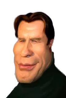 😑 John Travolta caricature, portrait, actor, celebrity, illustration whatsapp sticker