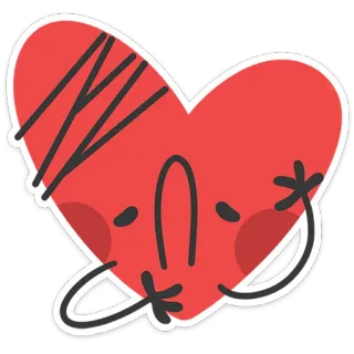 ❤️ cuore, amore, emoji, triste, carino, bende, cartone animato whatsapp sticker