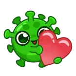 ❤️ Coronavirus, Virus, Herz, Liebe, Cartoon telegram sticker