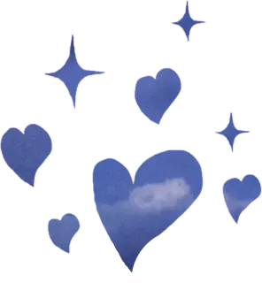 💗 coração, corações, brilho, estrelas, azul whatsapp sticker