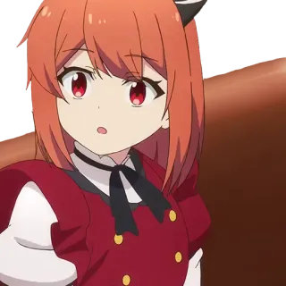 🤔 аниме, мультфильм, персонаж, девушка, рыжие волосы telegram sticker