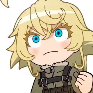 😡 Tanya Degurechaff Saga of Tanya the Evil Anime, Manga, Militär, Blond, Wütend, Magie, Isekai whatsapp sticker