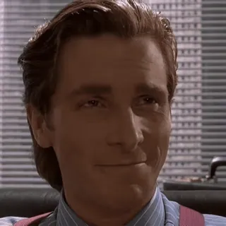 😊 Patrick Bateman American Psycho патрик бэйтмен, американский психопат, кристиан бэйл, фильм, персонаж whatsapp sticker