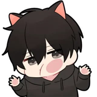❤️ anime, cat, kawaii, chibi, cartoon, cute telegram sticker