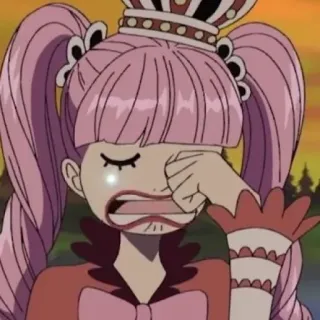 🏴‍☠️ Shirahoshi One Piece anime, one piece, shirahoshi, princess, crying, tear, cartoon whatsapp sticker