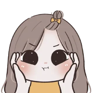 🩰 Desenho animado, Menina, Fofo, Expressão, Ilustração telegram sticker