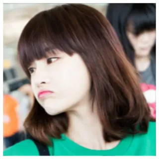 ☹ wanita, potret, gadis, orang, perempuan, asia telegram sticker