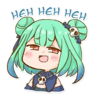 😈 HEH HEH HEH Anime, Lucu, Kartun, Stiker, Lucu, Tertawa telegram sticker